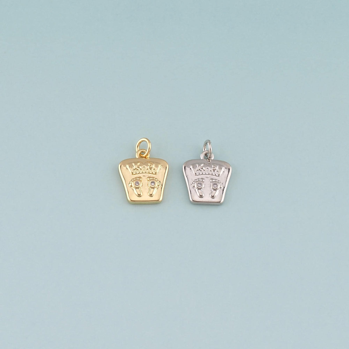 18K Gold Filled Hand CZ Charm Pendant for Jewelry Making