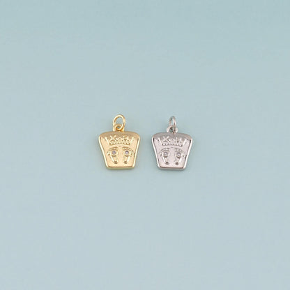 18K Gold Filled Hand CZ Charm Pendant for Jewelry Making