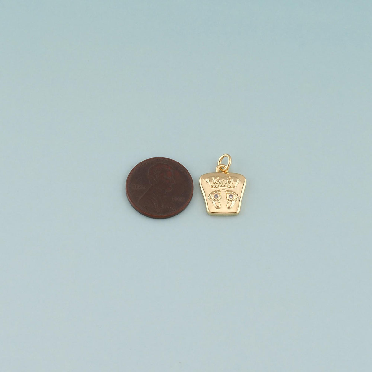 18K Gold Filled Hand CZ Charm Pendant for Jewelry Making