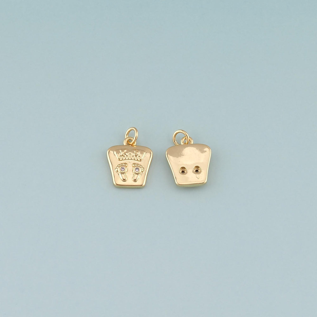 18K Gold Filled Hand CZ Charm Pendant for Jewelry Making