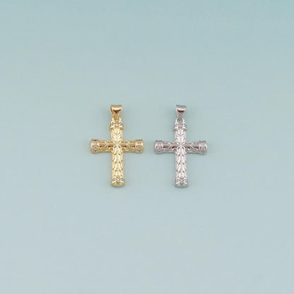 18K Gold Filled Cross CZ Charm Pendant for Jewelry Making