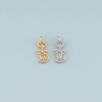 18K Gold Filled Hand CZ Charm Pendant for Jewelry Making