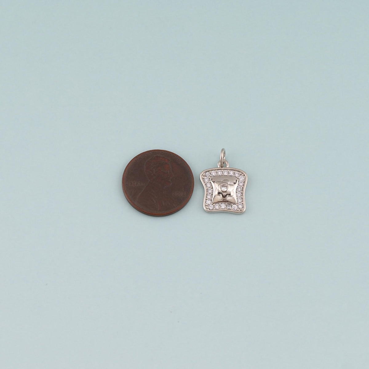 18K Gold Filled Flower CZ Charm Pendant for Jewelry Making