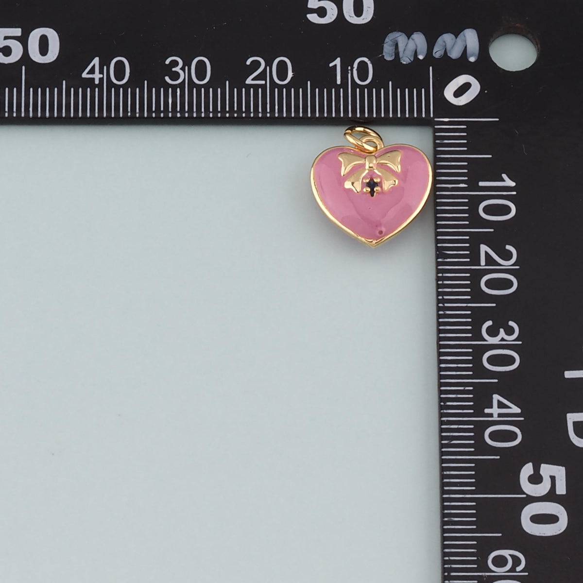 18K Gold Filled Heart Enamel Charm Pendant for Jewelry Making