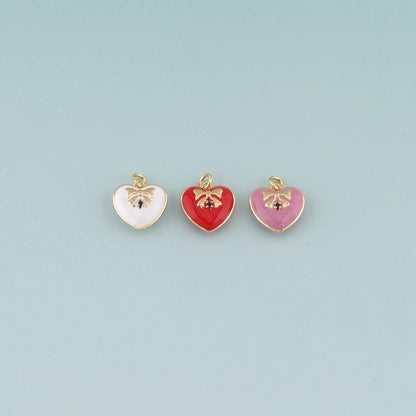 18K Gold Filled Heart Enamel Charm Pendant for Jewelry Making