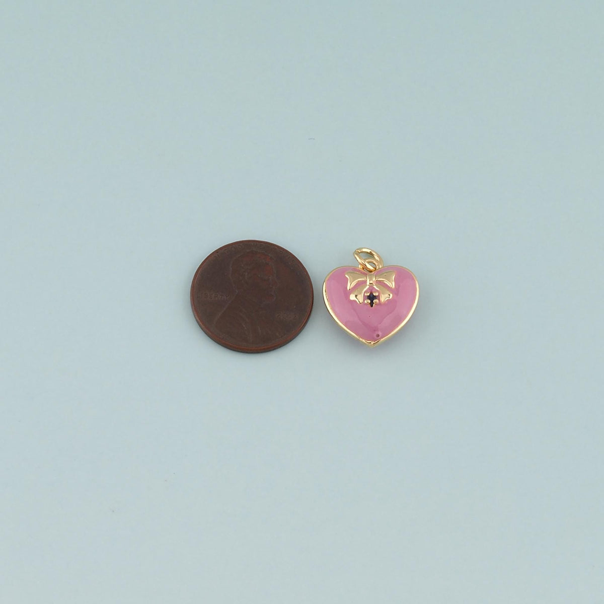 18K Gold Filled Heart Enamel Charm Pendant for Jewelry Making