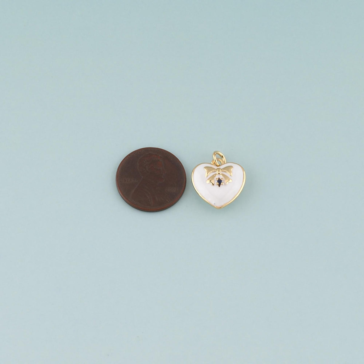 18K Gold Filled Heart Enamel Charm Pendant for Jewelry Making