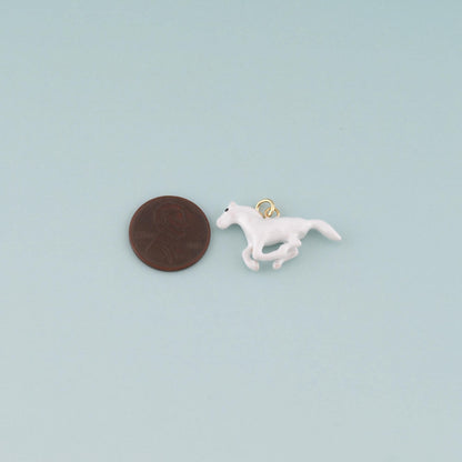 18K Gold Filled Horse Enamel Charm Pendant for Jewelry Making