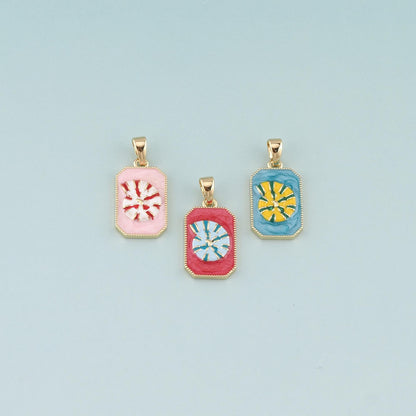 Gold Shell Charms,18K Gold Filled Conch Pendant,Enamel Conch Shell Charm Bracelet Necklace for DIY Jewelry Making Supply