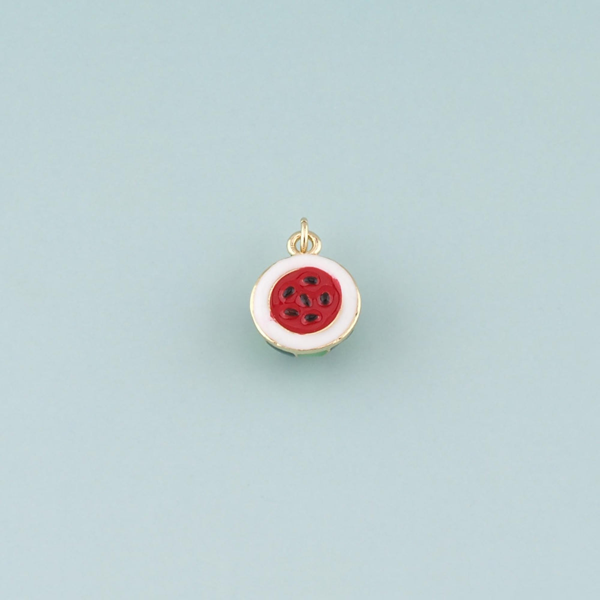 Gold Watermelon Charms,18K Gold Filled Watermelon Pendant,Enamel Fruit Charm Bracelet Necklace for DIY Jewelry Making Supply