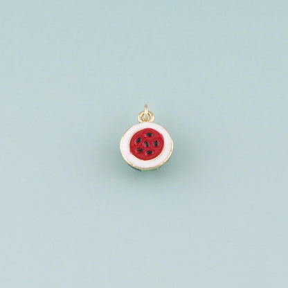 Gold Watermelon Charms,18K Gold Filled Watermelon Pendant,Enamel Fruit Charm Bracelet Necklace for DIY Jewelry Making Supply