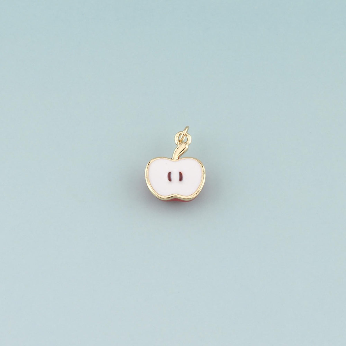 Gold Apple Charms,18K Gold Filled Apple Pendant,Enamel Fruit Charm Bracelet Necklace for DIY Jewelry Making Supply
