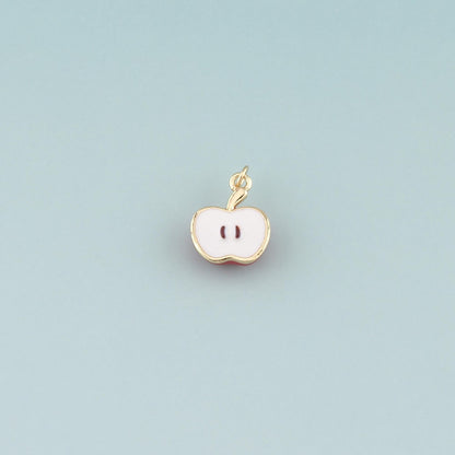 Gold Apple Charms,18K Gold Filled Apple Pendant,Enamel Fruit Charm Bracelet Necklace for DIY Jewelry Making Supply