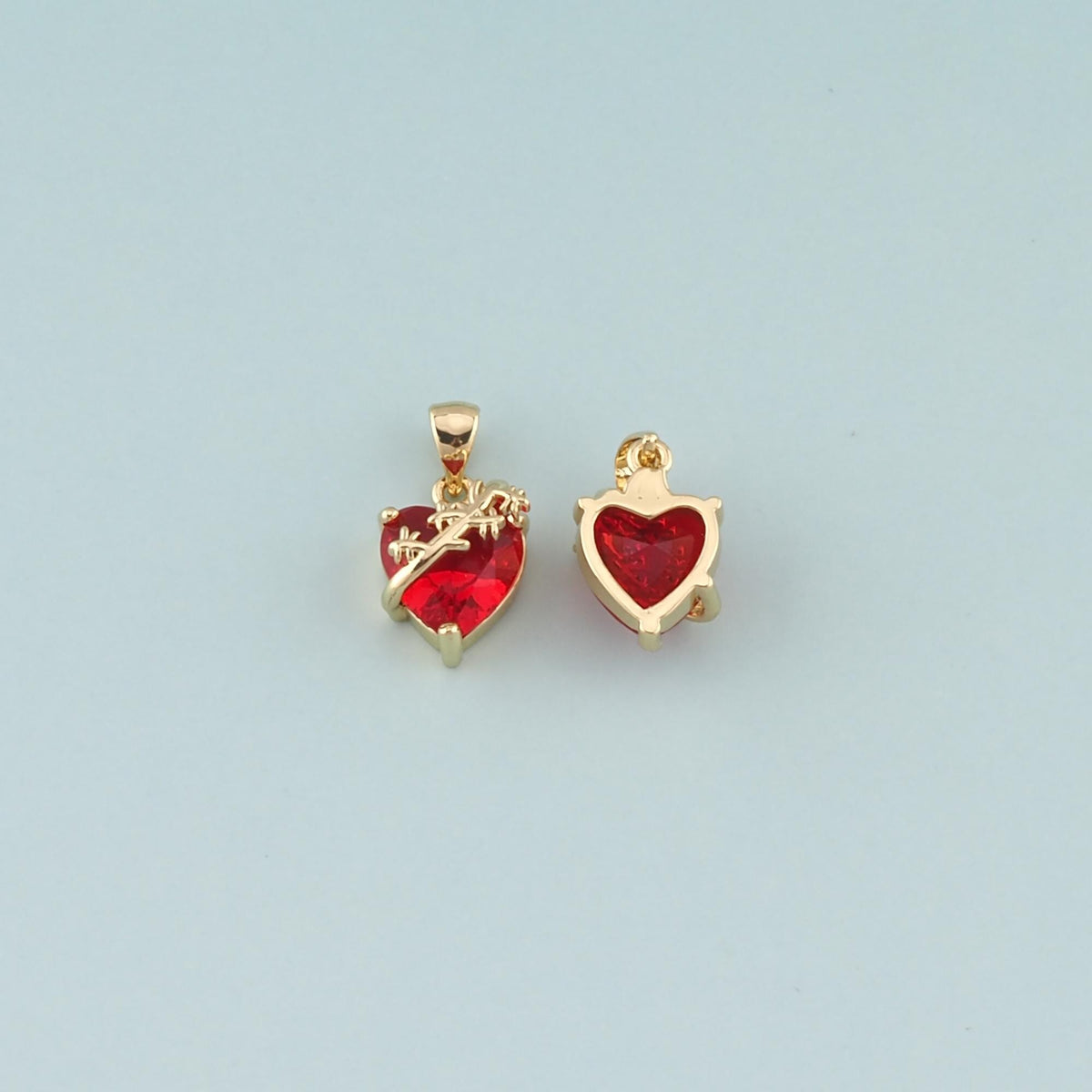 18K Gold Filled Heart Charm Pendant for Jewelry Making