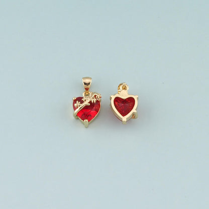 18K Gold Filled Heart Charm Pendant for Jewelry Making