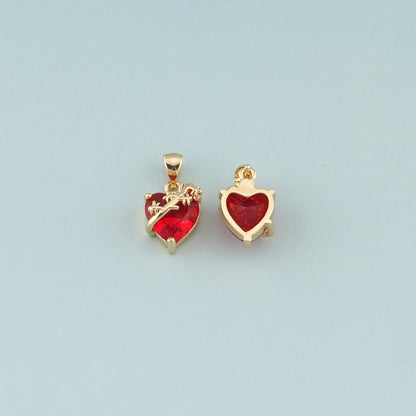 Gold Heart Charms,18K Gold Filled Sacred Heart Pendant,Dainty Religion Charm Bracelet Necklace for DIY Jewelry Making Supply