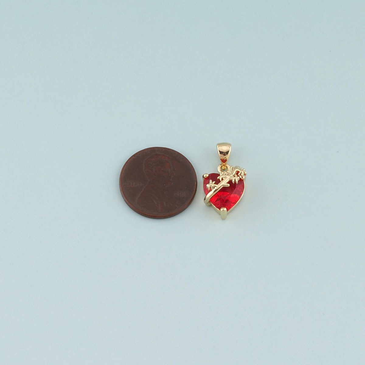 18K Gold Filled Heart Charm Pendant for Jewelry Making