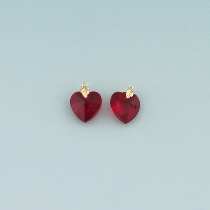18K Gold Filled Heart Charm Pendant for Jewelry Making