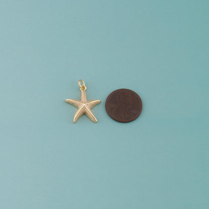 Gold Starfish Charms,18K Gold Filled Sea Star Pendant,Enamel Starfish Charm Bracelet Necklace for DIY Jewelry Making Supply