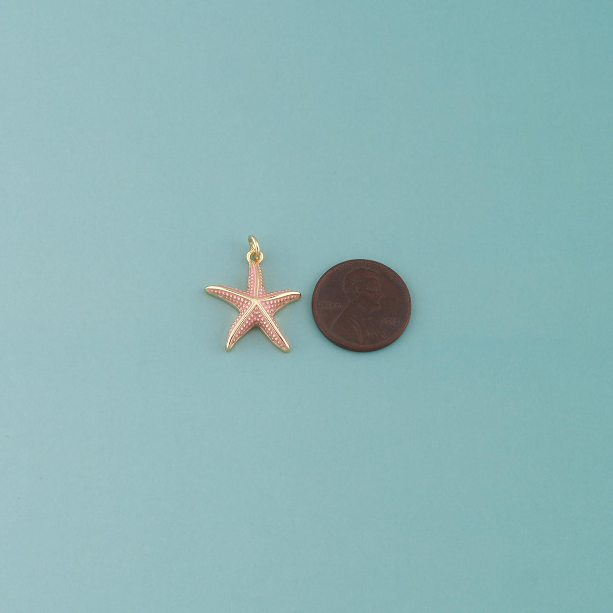Gold Starfish Charms,18K Gold Filled Sea Star Pendant,Enamel Starfish Charm Bracelet Necklace for DIY Jewelry Making Supply