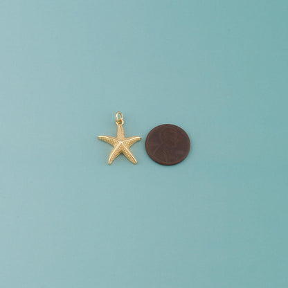 Gold Starfish Charms,18K Gold Filled Sea Star Pendant,Enamel Starfish Charm Bracelet Necklace for DIY Jewelry Making Supply