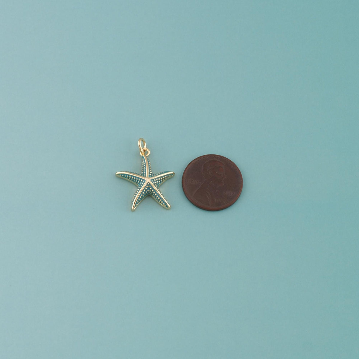 Gold Starfish Charms,18K Gold Filled Sea Star Pendant,Enamel Starfish Charm Bracelet Necklace for DIY Jewelry Making Supply