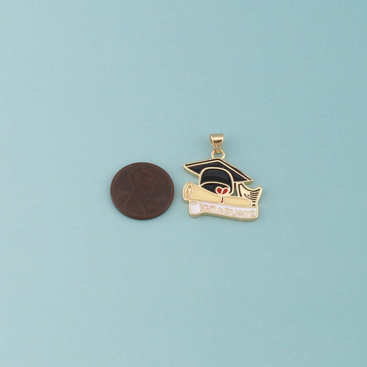 18K Gold Filled Hand Enamel Charm Pendant for Jewelry Making