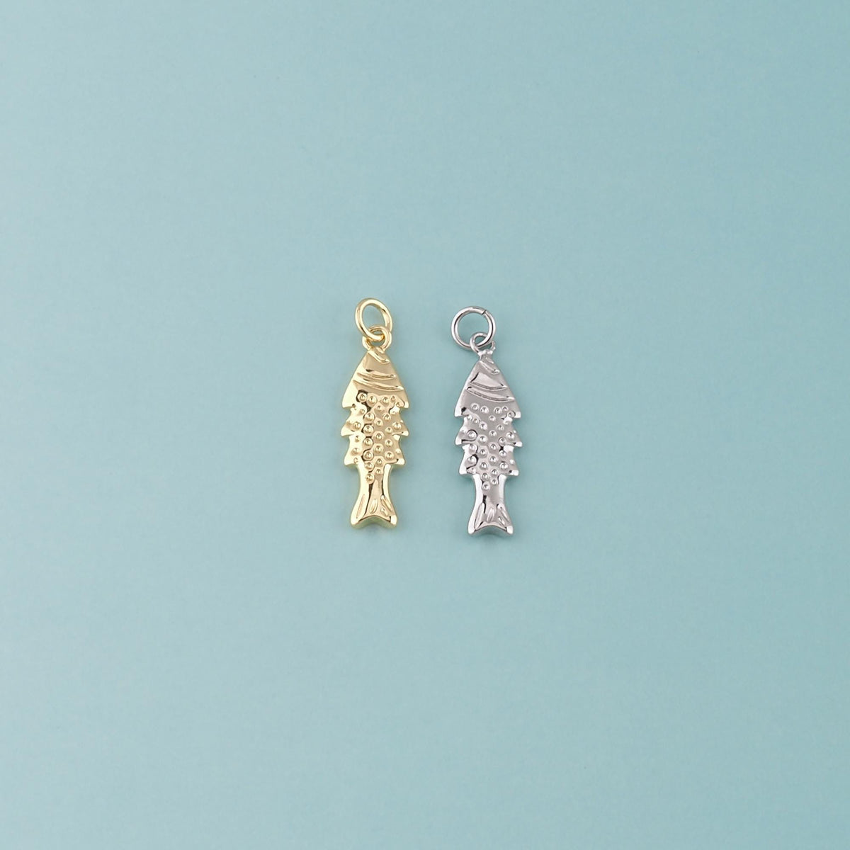 18K Gold Filled Fish Charm Pendant for Jewelry Making