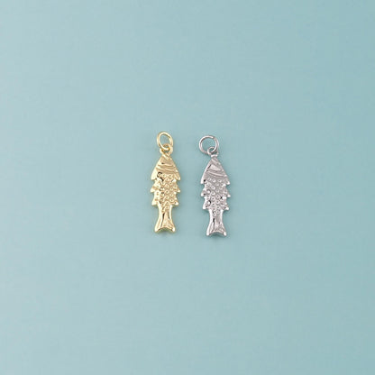 18K Gold Filled Fish Charm Pendant for Jewelry Making