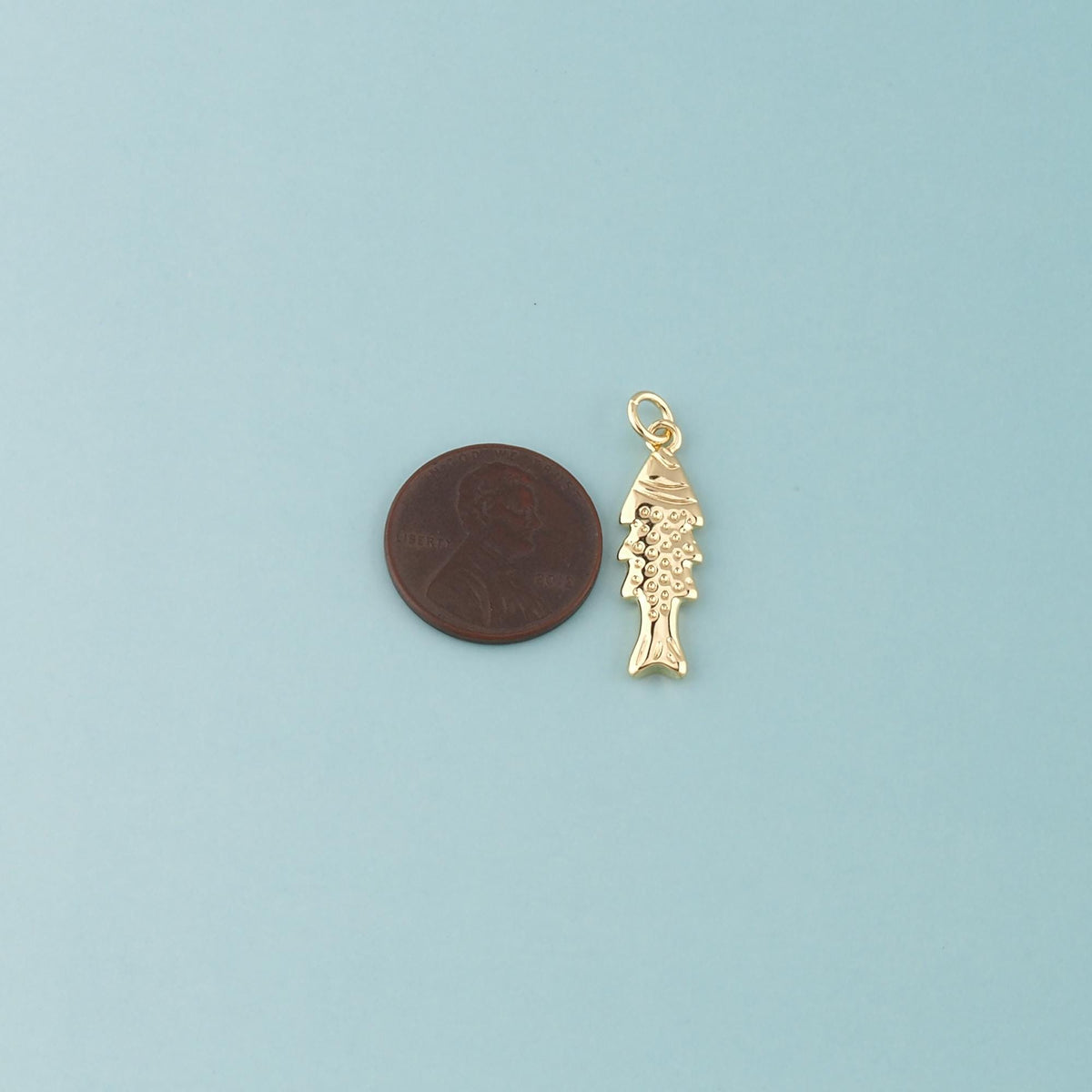 18K Gold Filled Fish Charm Pendant for Jewelry Making