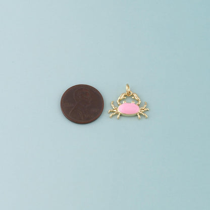 18K Gold Filled Hand Enamel Charm Pendant for Jewelry Making