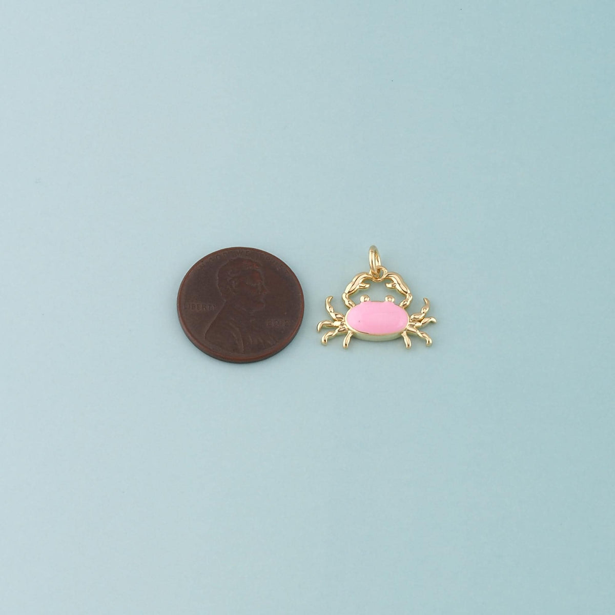 Gold Marine Life Charms,18K Gold Filled Crab Pendant,Enamel Crab Charms Bracelet Necklace for DIY Jewelry Making Supply