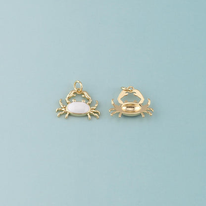 18K Gold Filled Hand Enamel Charm Pendant for Jewelry Making