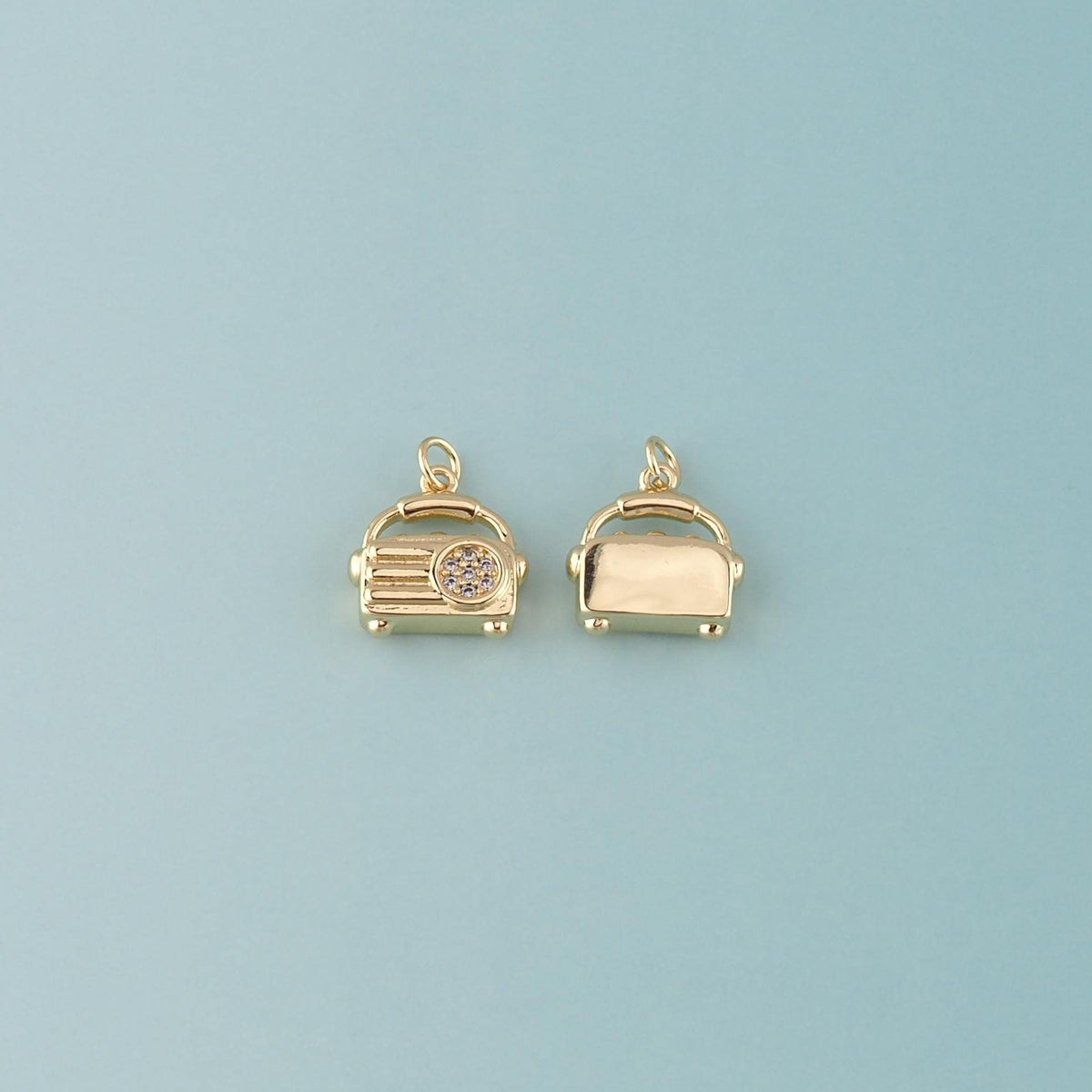 18K Gold Filled Hand CZ Charm Pendant for Jewelry Making