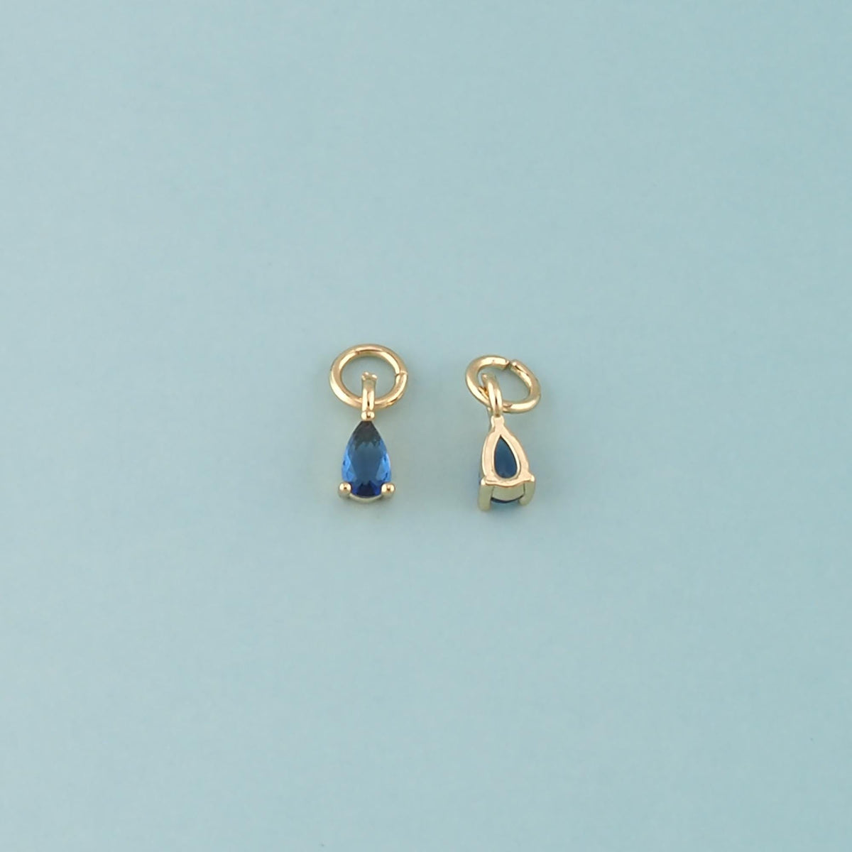 18K Gold Filled Teardrop Pendant,Crystal Teardrop Charm Bracelet Necklace for DIY Jewelry Making Supply