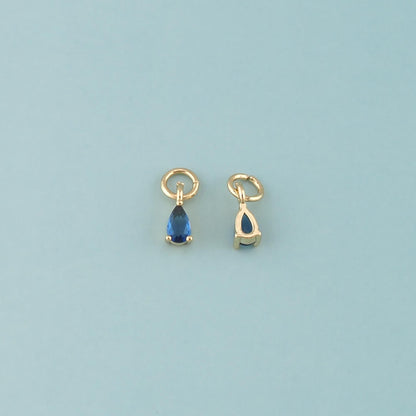 18K Gold Filled Teardrop Pendant,Crystal Teardrop Charm Bracelet Necklace for DIY Jewelry Making Supply