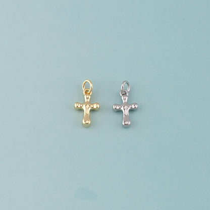 Gold Cross Charms,18K Gold Filled Cross Pendant,Religion Charm Bracelet Necklace for DIY Jewelry Making Supply