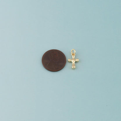 Gold Cross Charms,18K Gold Filled Cross Pendant,Religion Charm Bracelet Necklace for DIY Jewelry Making Supply