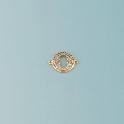 18K Gold Filled Hamsa CZ Charm Pendant for Jewelry Making