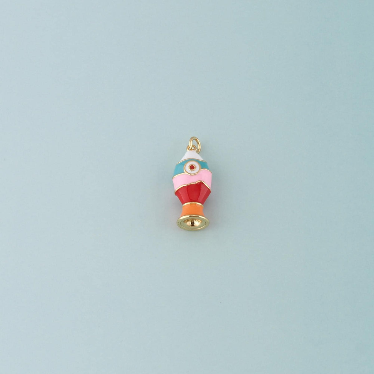 Gold Fish Charms,18K Gold Filled Fish Pendant,Enamel Ocean Charm Bracelet Necklace for DIY Jewelry Making Supply