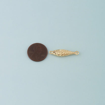 18K Gold Filled Fish Connector for Jewelry Making