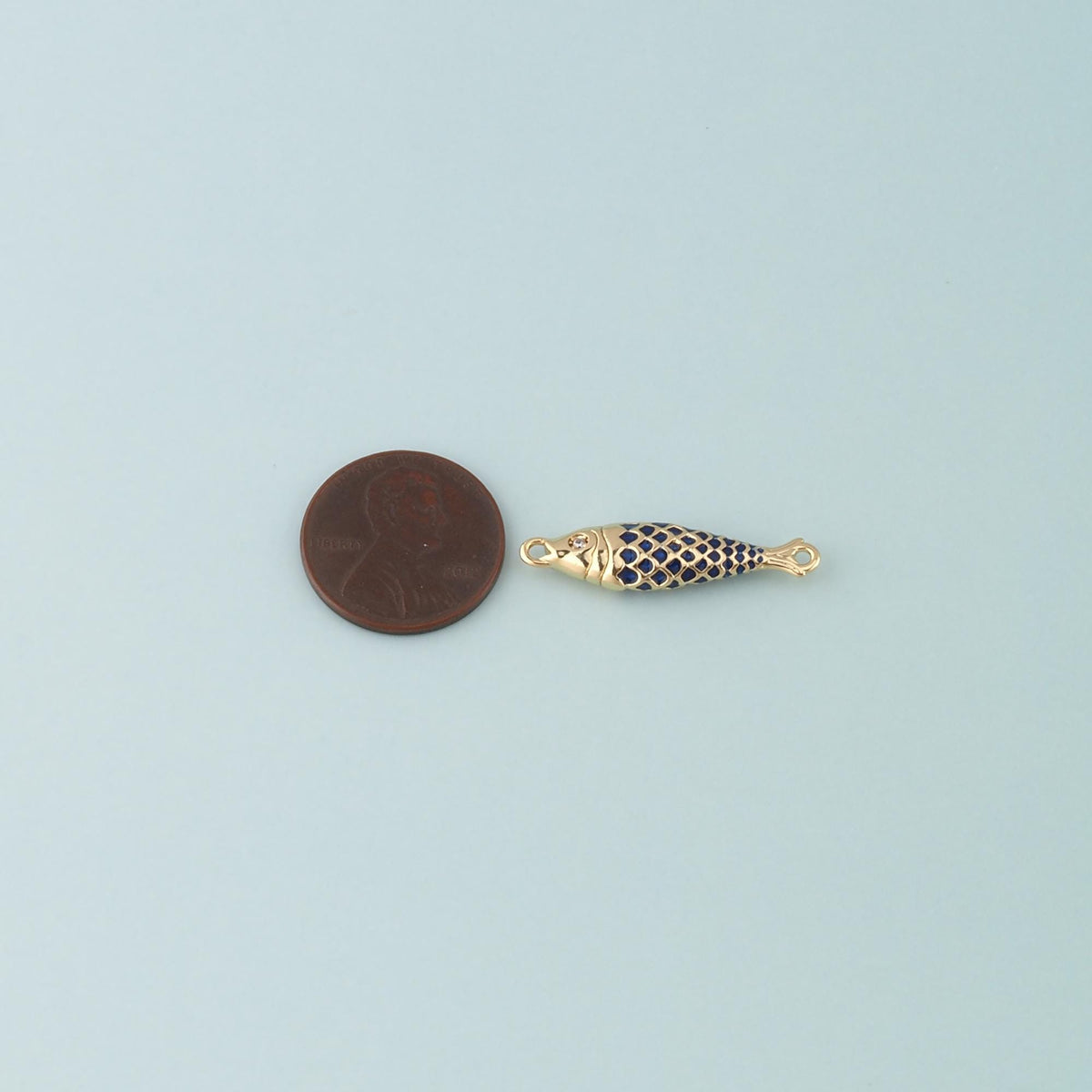18K Gold Filled Fish Enamel Charm Pendant for Jewelry Making