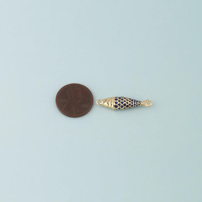 18K Gold Filled Fish Enamel Charm Pendant for Jewelry Making