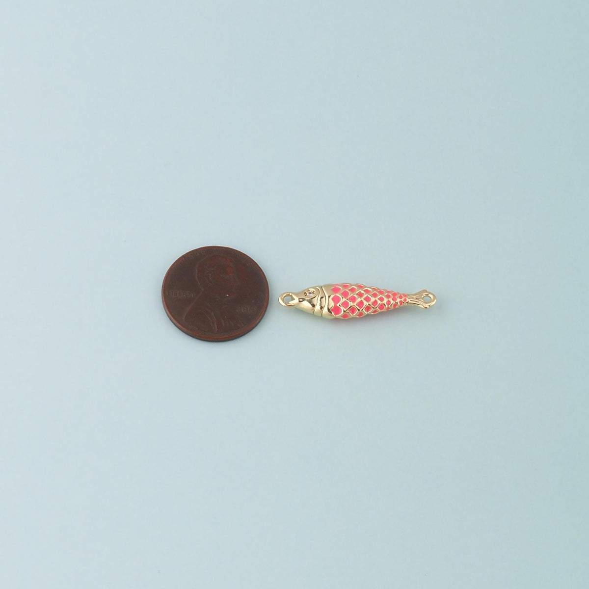18K Gold Filled Fish Enamel Charm Pendant for Jewelry Making