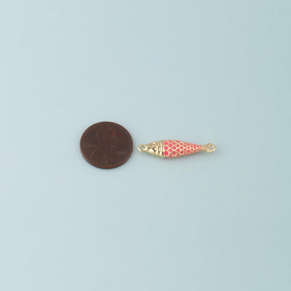 18K Gold Filled Fish Enamel Charm Pendant for Jewelry Making