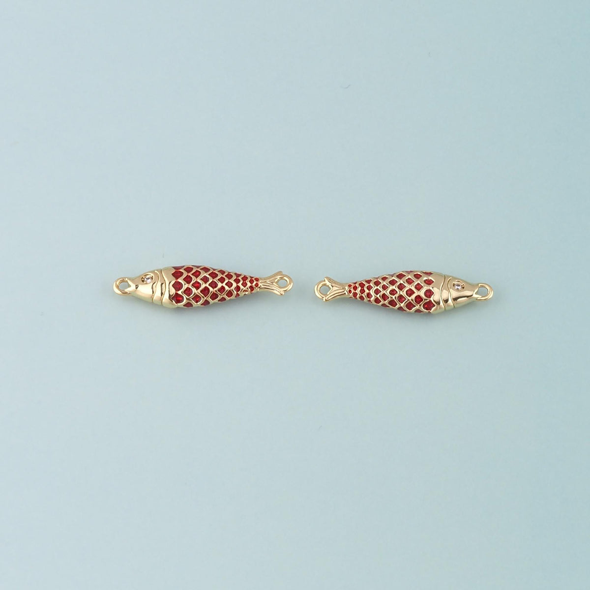18K Gold Filled Fish Enamel Charm Pendant for Jewelry Making