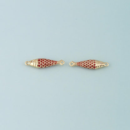 18K Gold Filled Fish Enamel Charm Pendant for Jewelry Making