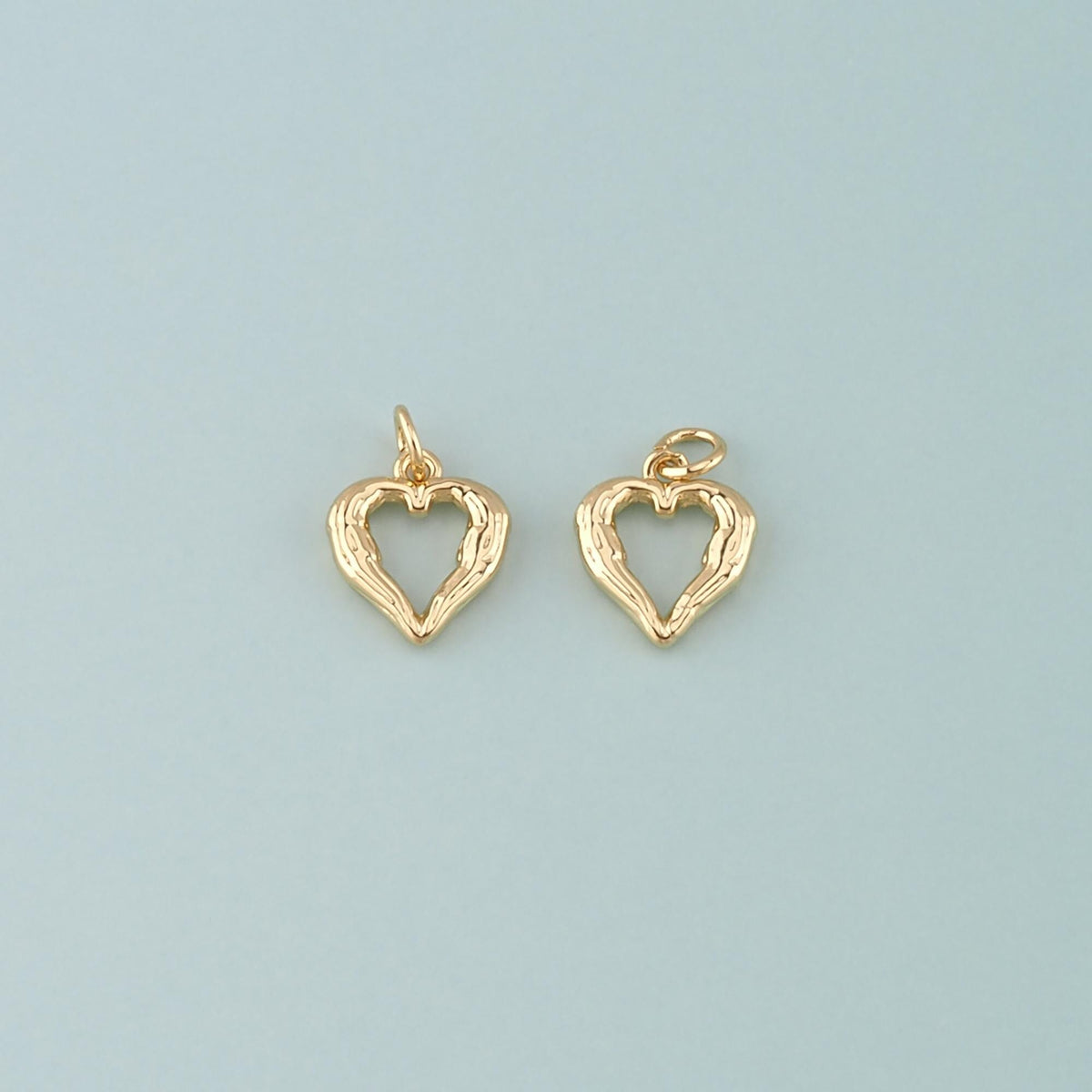 18K Gold Filled Heart Charm Pendant for Jewelry Making