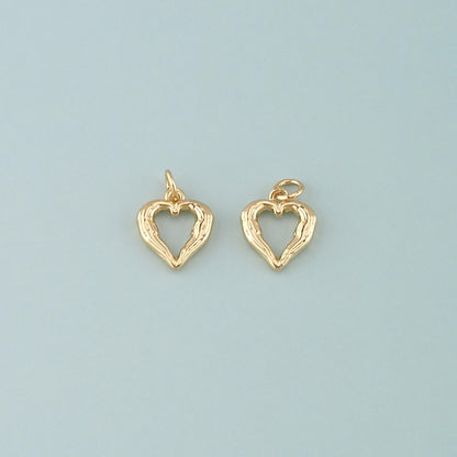 18K Gold Filled Heart Charm Pendant for Jewelry Making
