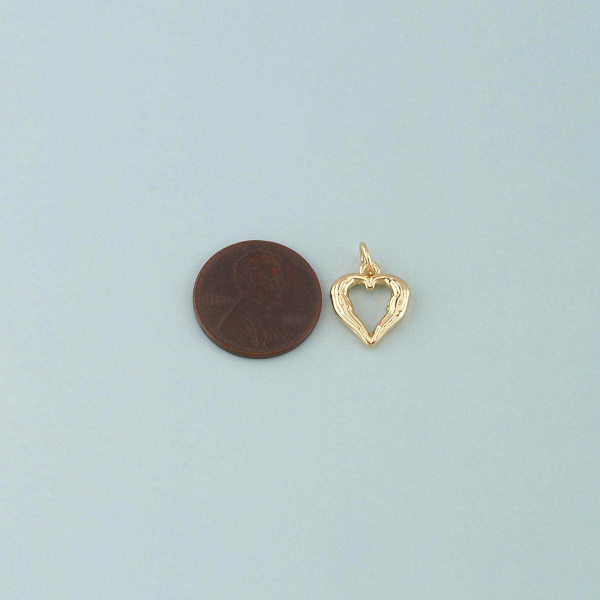 18K Gold Filled Heart Charm Pendant for Jewelry Making